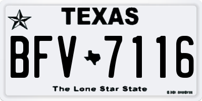 TX license plate BFV7116