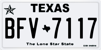 TX license plate BFV7117