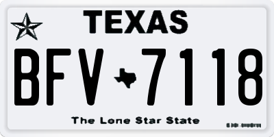 TX license plate BFV7118