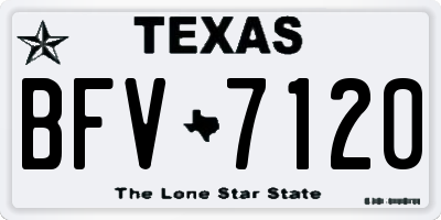 TX license plate BFV7120