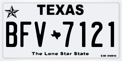 TX license plate BFV7121