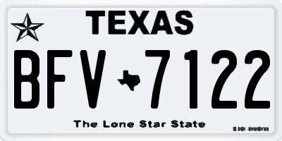 TX license plate BFV7122