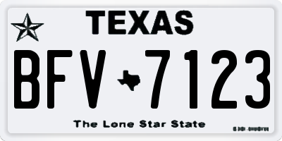 TX license plate BFV7123