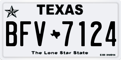TX license plate BFV7124