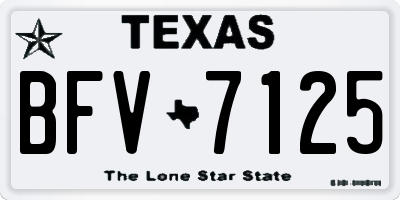 TX license plate BFV7125