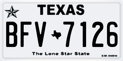 TX license plate BFV7126