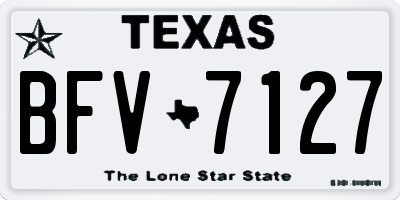 TX license plate BFV7127