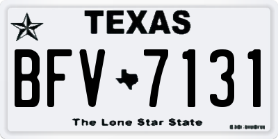 TX license plate BFV7131