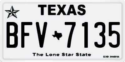TX license plate BFV7135