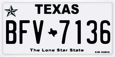 TX license plate BFV7136