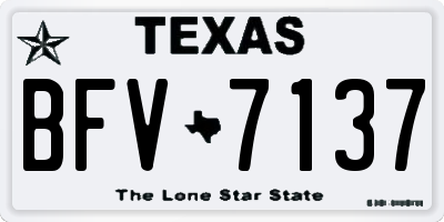 TX license plate BFV7137