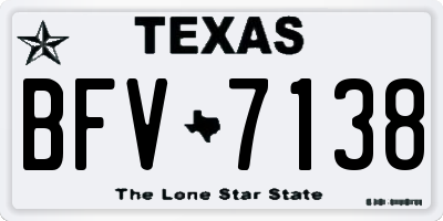 TX license plate BFV7138