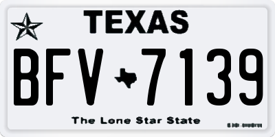 TX license plate BFV7139