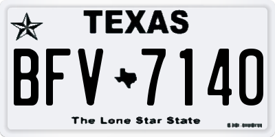TX license plate BFV7140