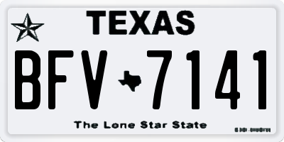 TX license plate BFV7141