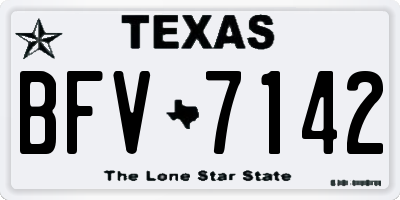 TX license plate BFV7142