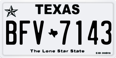 TX license plate BFV7143