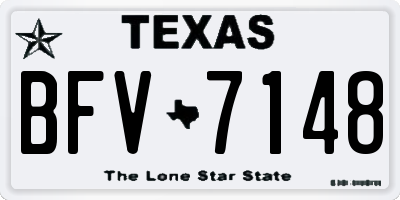TX license plate BFV7148