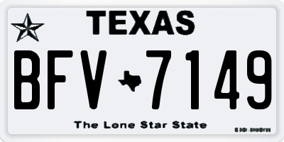 TX license plate BFV7149