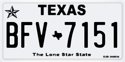 TX license plate BFV7151