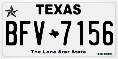 TX license plate BFV7156