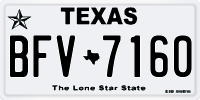 TX license plate BFV7160