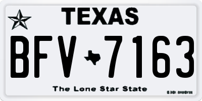 TX license plate BFV7163