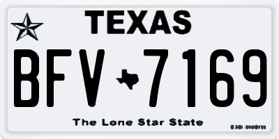 TX license plate BFV7169