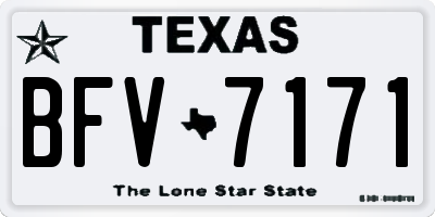 TX license plate BFV7171
