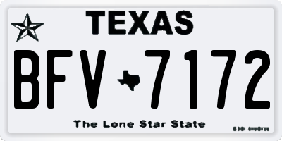 TX license plate BFV7172