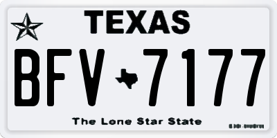 TX license plate BFV7177