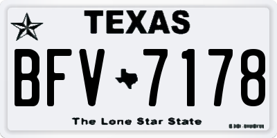 TX license plate BFV7178