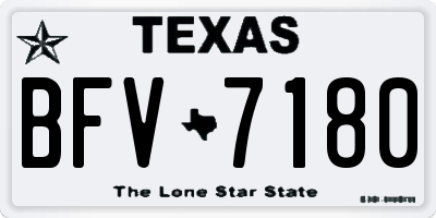 TX license plate BFV7180