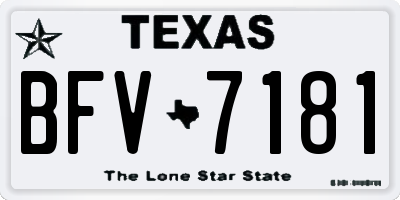 TX license plate BFV7181