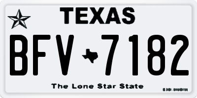TX license plate BFV7182