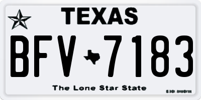TX license plate BFV7183