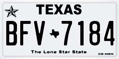 TX license plate BFV7184