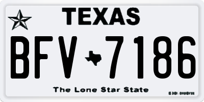 TX license plate BFV7186