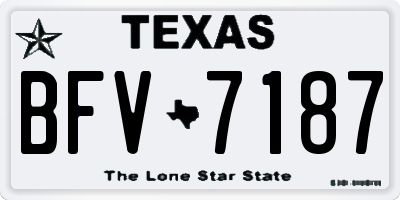 TX license plate BFV7187