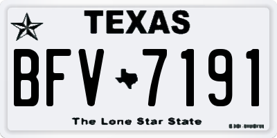 TX license plate BFV7191