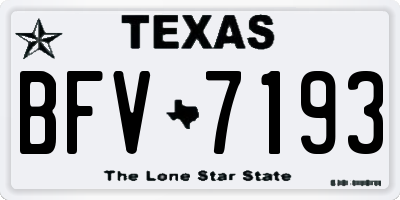 TX license plate BFV7193