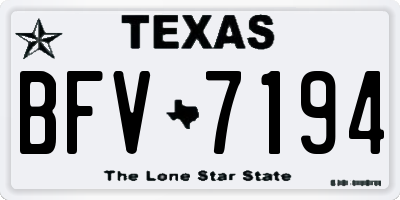 TX license plate BFV7194