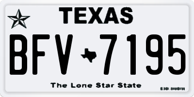 TX license plate BFV7195