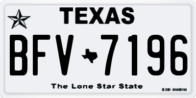 TX license plate BFV7196
