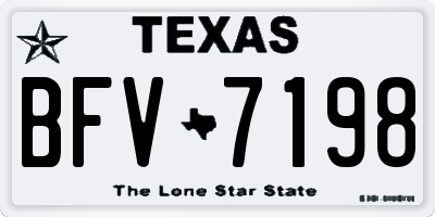 TX license plate BFV7198