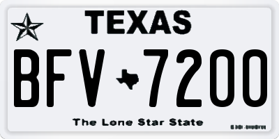 TX license plate BFV7200