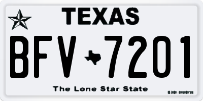 TX license plate BFV7201