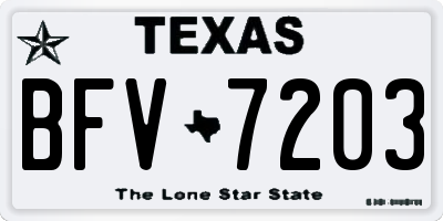 TX license plate BFV7203