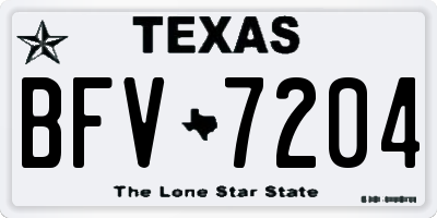 TX license plate BFV7204