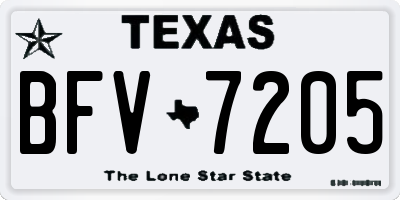 TX license plate BFV7205